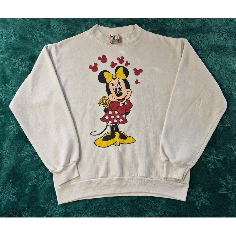 Vintage Disney Designs Minnie Mouse Crewneck Sweatshirt Adult Medium Made In USA